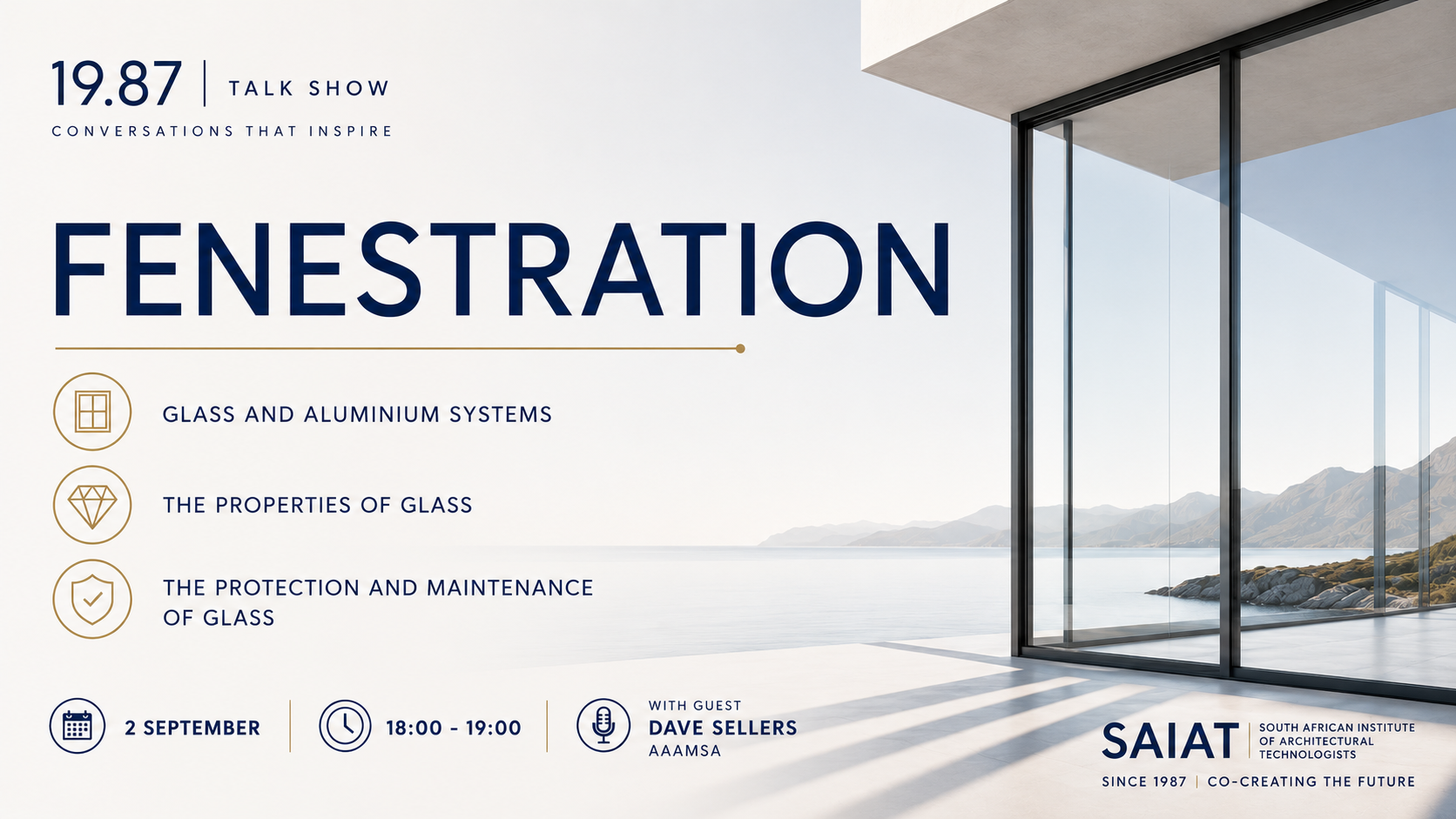 Picture of 19.87 TALK SHOW 2 SEPTEMBER 2026: FENESTRATION (0.1 points)